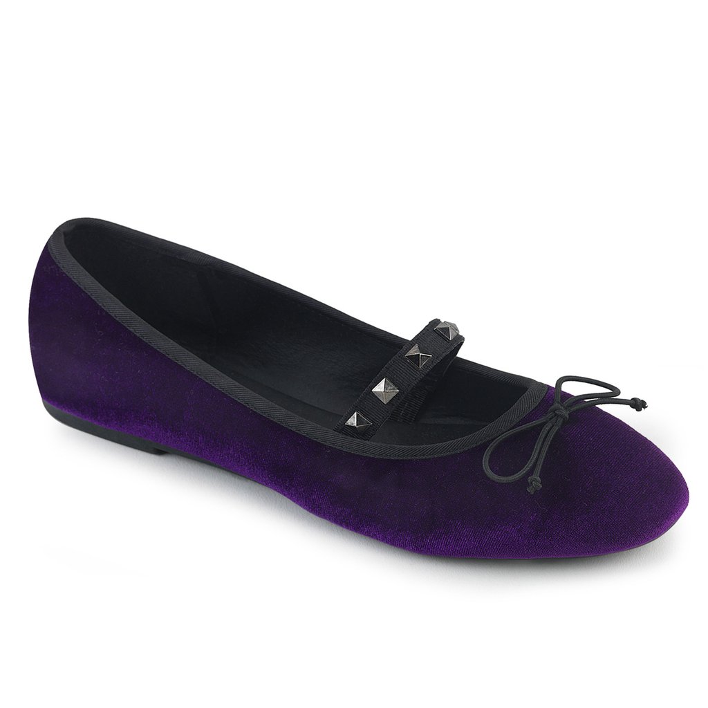 Chaussure Plate Demonia Drac 07 Velours Femme - Violette 15342-BMLV